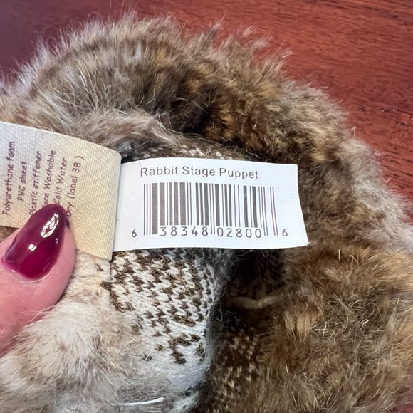 Folkmanis Rabbit Stage Puppet Long Eared Bunny Hand Puppet Realistic Brown 19” - Picture 7 of 9